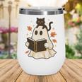 Books Ghost Reading Book Halloween Library Cat Fall Wine Tumbler Books Ghost Reading Book Halloween Library Cat Fall Wine Tumbler