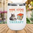 BOOKS AND MAINE COONS ARE MY THERAPY Main Coon Wine Tumbler BOOKS AND MAINE COONS ARE MY THERAPY Main Coon Wine Tumbler