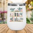 Bookshelves With Books & Plants Premium Wine Tumbler