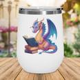 Bookworm Book Lover Women Girls Dragon Reading Wine Tumbler