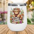 Bookworm Cute Highland Cow Reading Book Wine Tumbler