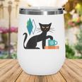 Cat Midcentury With Book And Coffee Atomic Age Mid Century Wine Tumbler