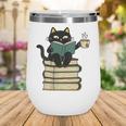 Cat Reading Book Wine Tumbler
