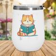 Cat Reading Books Bookworm Read One More Chapter Wine Tumbler