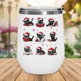 Cat Reading Books Lover Christmas Cat Lover Xmas Wine Tumbler