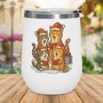 Cats Reading Books Christmas Tree Wine Tumbler