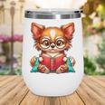 Chihuahua Reading a Book Dog Wine Tumbler Chihuahua Reading a Book Dog Wine Tumbler