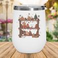 Christmas Cats Bookshelf Gingerbread Wine Tumbler