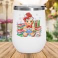 Christmas Gingerbread Man Reading Book Snowflake Teacher Wine Tumbler