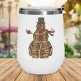 Christmas Snowman Made Of Books Holiday Reading Xmas Wine Tumbler