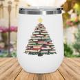 Christmas Tree Books Book Reading Bookworm Wine Tumbler