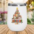 Christmas Tree Bookshelf Book Lover Library Men Women Kids Wine Tumbler