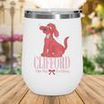 Clifford The Big Red Dog Pink Text With Bow Illustrated Book Wine Tumbler Clifford The Big Red Dog Pink Text With Bow Illustrated Book Wine Tumbler