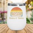 Coffee Beans & Books Retro Bookworm Librarian Wine Tumbler