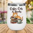 Coffee Cats And Books Lover For Women & Girls Coffee Wine Tumbler