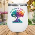Color Our World Summer Reading 2025 Tree Book Lover Camping Wine Tumbler