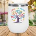 Color Our World Summer Reading Program 2025 Trippy Book Tree Wine Tumbler
