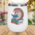 Cool Hedgehog Book Nerd Readers Wine Tumbler