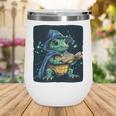 Cool Magical Book With Wizard Turtle For Adults And Kids Wine Tumbler