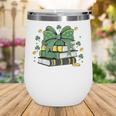 Coquette Bow Books St Patrick's Shamrock Bookworm Librarian Wine Tumbler Coquette Bow Books St Patrick's Shamrock Bookworm Librarian Wine Tumbler