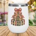 Coquette Christmas Book Tree Xmas Lights Librarian Teacher Wine Tumbler Coquette Christmas Book Tree Xmas Lights Librarian Teacher Wine Tumbler