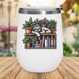 Cosy Sloth In Bookshelf With Plants Wine Tumbler