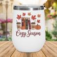 Cozy Season Autumn Leaves Books Pumpkins Fall Halloween Wine Tumbler Cozy Season Autumn Leaves Books Pumpkins Fall Halloween Wine Tumbler