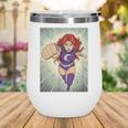 The Crimson Crescent 90s Retro Comic Book Superheroine Art Wine Tumbler