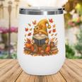 Cute Autumn Gnome Reading Pumpkin Book Lover Wine Tumbler
