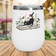 Cute Cat Flower Garden Book Kitty Reading Floral Men Women Girls Kids Wine Tumbler Cute Cat Flower Garden Book Kitty Reading Floral Men Women Girls Kids Wine Tumbler