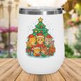 Cute Cats Reading Books Christmas Tree Wine Tumbler