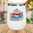 Cute Christmas A Penguin Reading Book Snowflake Hot Teacher Wine Tumbler