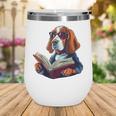 Cute Dog Basset Hound Reading Book Wine Tumbler Cute Dog Basset Hound Reading Book Wine Tumbler