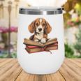 Cute Dog Beagle Reading Book Wine Tumbler Cute Dog Beagle Reading Book Wine Tumbler