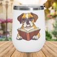 Cute Dog Boxer Reading Book Wine Tumbler