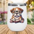 Cute Dog Puppy English Bulldog Reading Book Wine Tumbler Cute Dog Puppy English Bulldog Reading Book Wine Tumbler