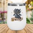 Cute Dragon Books Flower Bookworm Book Lover Wine Tumbler