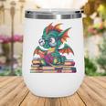Cute Dragon Reading a Book Bookworm For Men Women Kid Wine Tumbler