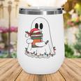 Cute Ghost Holding Books Bookish Christmas Wine Tumbler