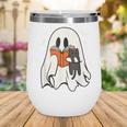 Cute Ghost Reading Book Spooky Season Halloween Costume Kids Wine Tumbler Cute Ghost Reading Book Spooky Season Halloween Costume Kids Wine Tumbler