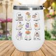 Cute Ghost Reading Books Teacher Halloween Reading Men Women Kids Wine Tumbler