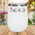 Cute Ghosts Reading Books Lover Spooky Season Halloween Wine Tumbler