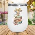 Cute Giraffe With Book Floral Bookworm Librarian Book Lover Wine Tumbler Cute Giraffe With Book Floral Bookworm Librarian Book Lover Wine Tumbler