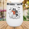 Cute Halloween Ghost Reading Book Wine Tumbler Cute Halloween Ghost Reading Book Wine Tumbler