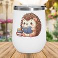 Cute Hedgehog Book Lover Readers Animal Reading Wine Tumbler