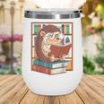 Cute Hedgehog Book Nerd Wine Tumbler