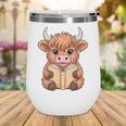Cute Highland Cow Reading Book Wine Tumbler Cute Highland Cow Reading Book Wine Tumbler