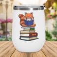 Cute Kawaii Kids Reading Books Glasses Red Panda Lover Wine Tumbler