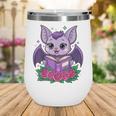 Cute Pastel Goth Bat Reading Book Wine Tumbler Cute Pastel Goth Bat Reading Book Wine Tumbler