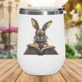 Cute Rabbit Bunny Book Lover Wine Tumbler